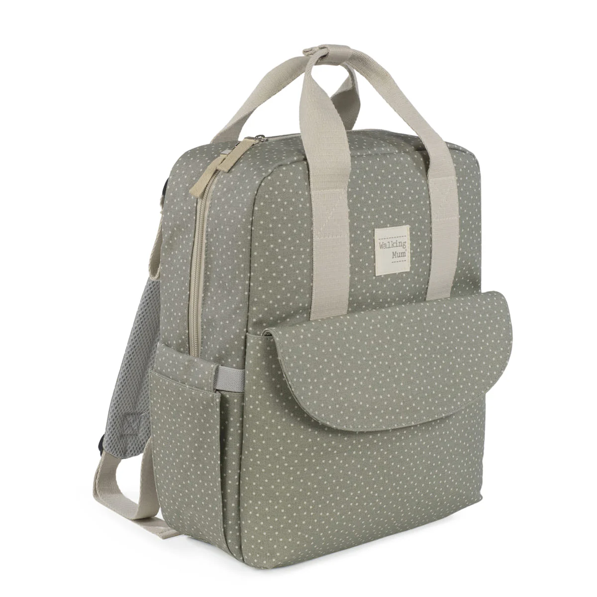 Walking Mum Mochila Poppy Dots Musgo