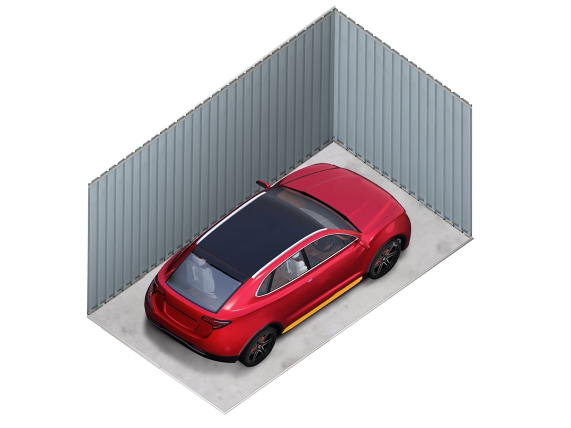 Abrigo de Metal WASABI Metálica 19,52m² 338x576x243 cm Porta de Enrolar Larga Para Auto